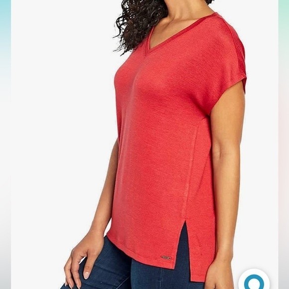 Orvis Women's Short Sleeve V-Neck Tunic Knit Top Size XXL - Picture 2 of 7